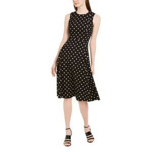 Calvin Klein Polka Dot Sleeveless Midi Dress - NWT